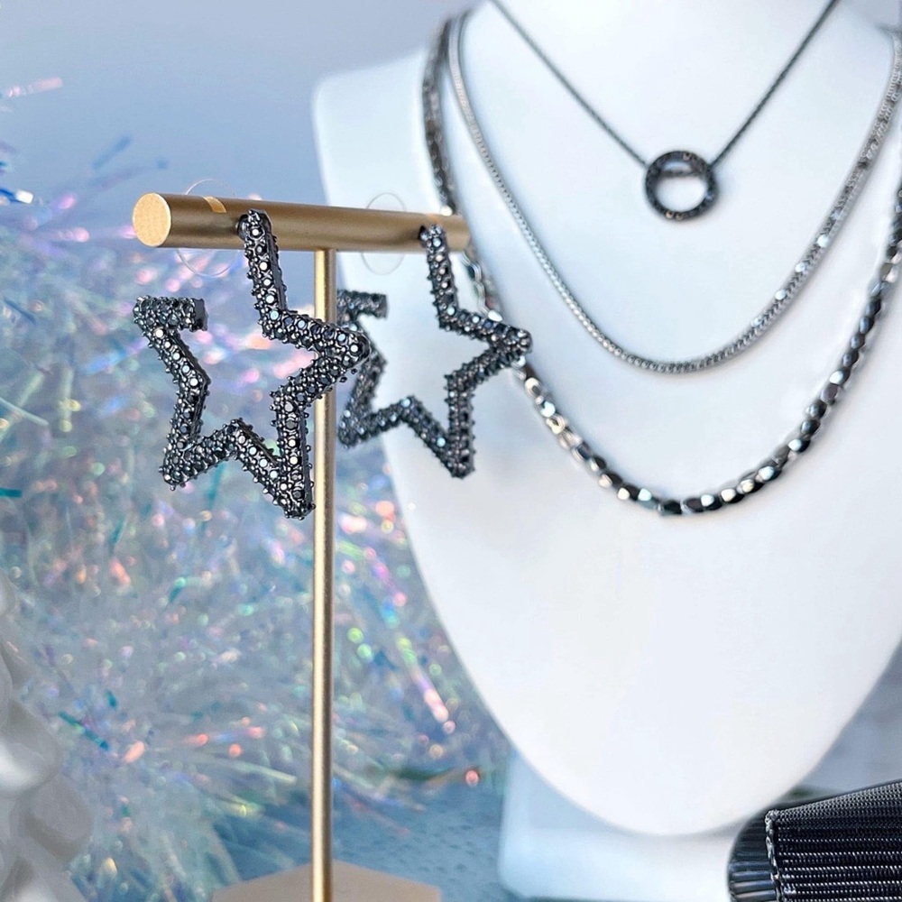 Hematite Star Earrings